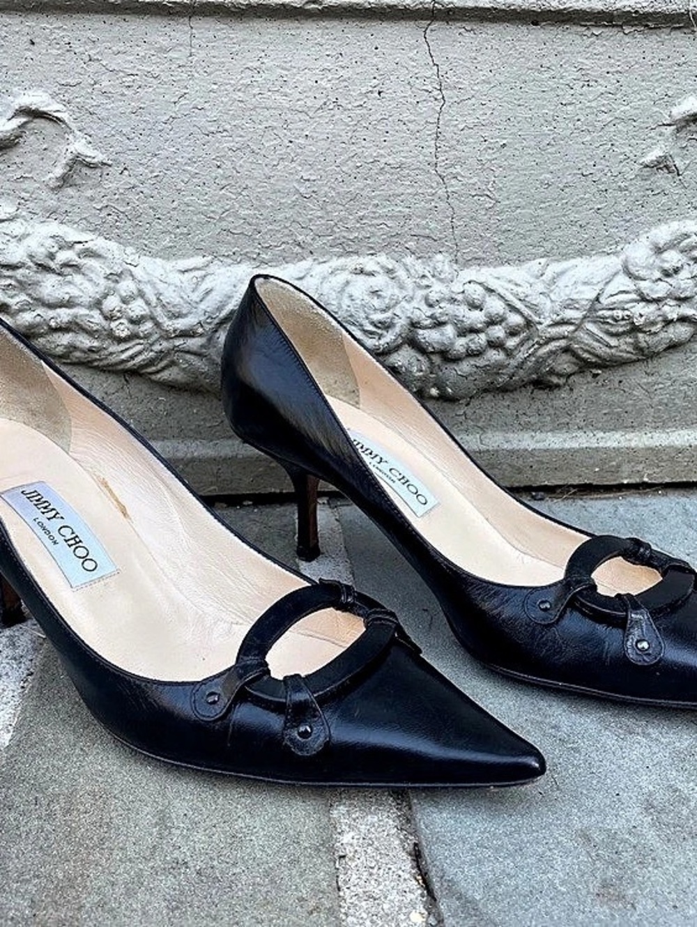 Jimmy Choo Black Pointed Toe Heels